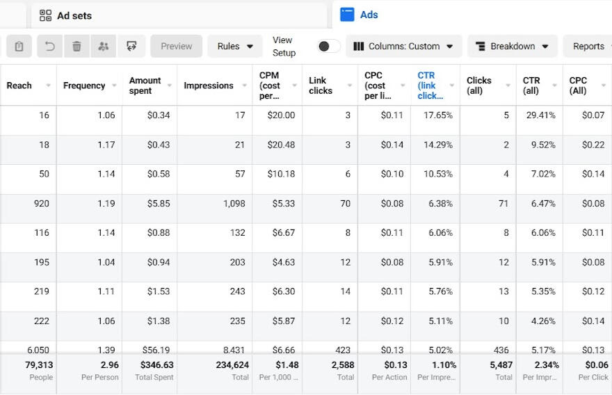 Campaign Results - Online Shop