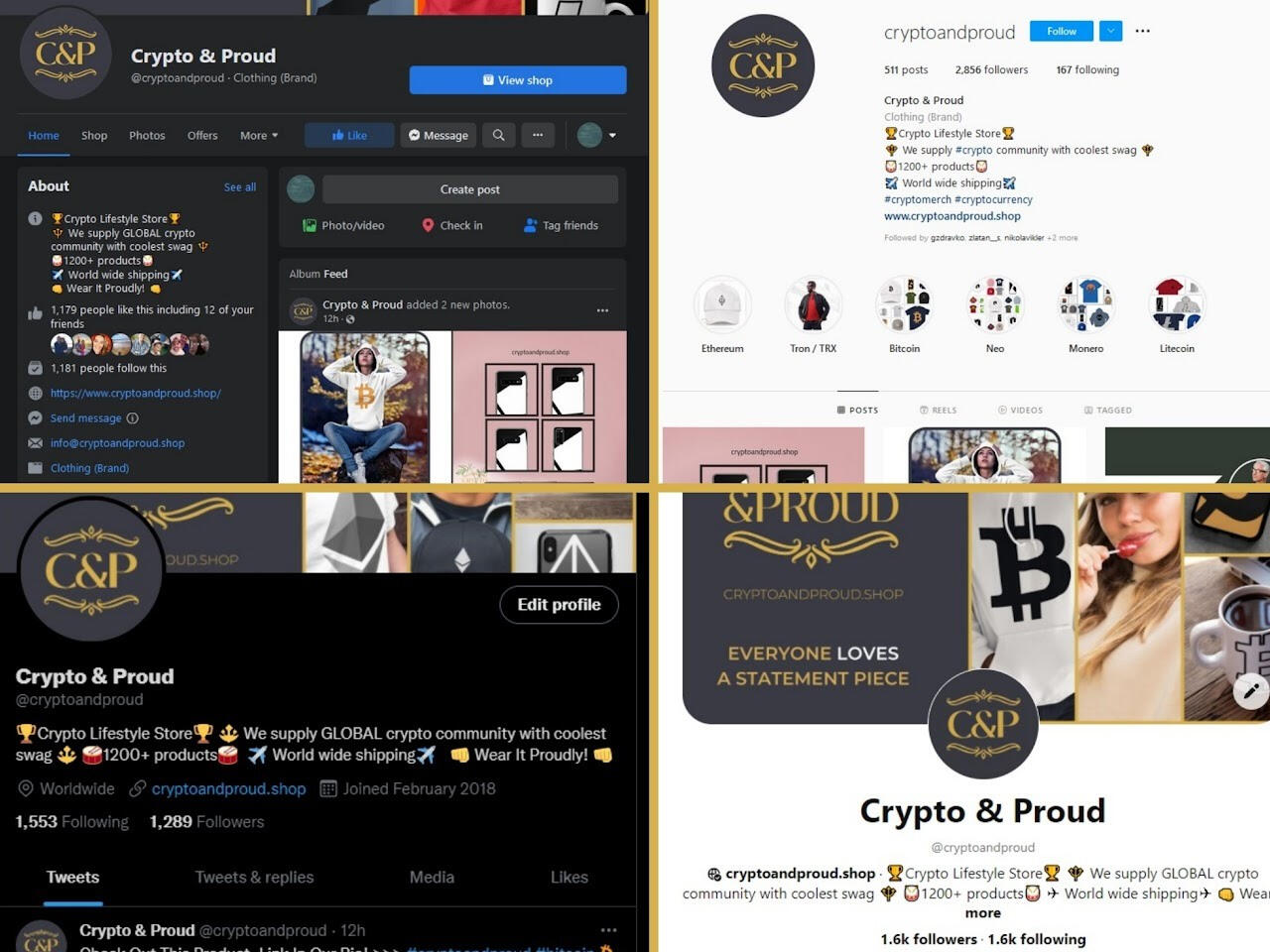 Crypto & Proud - Social Media Profiles
